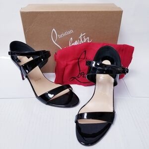 Christian Louboutin Black Patent Leather Sandals